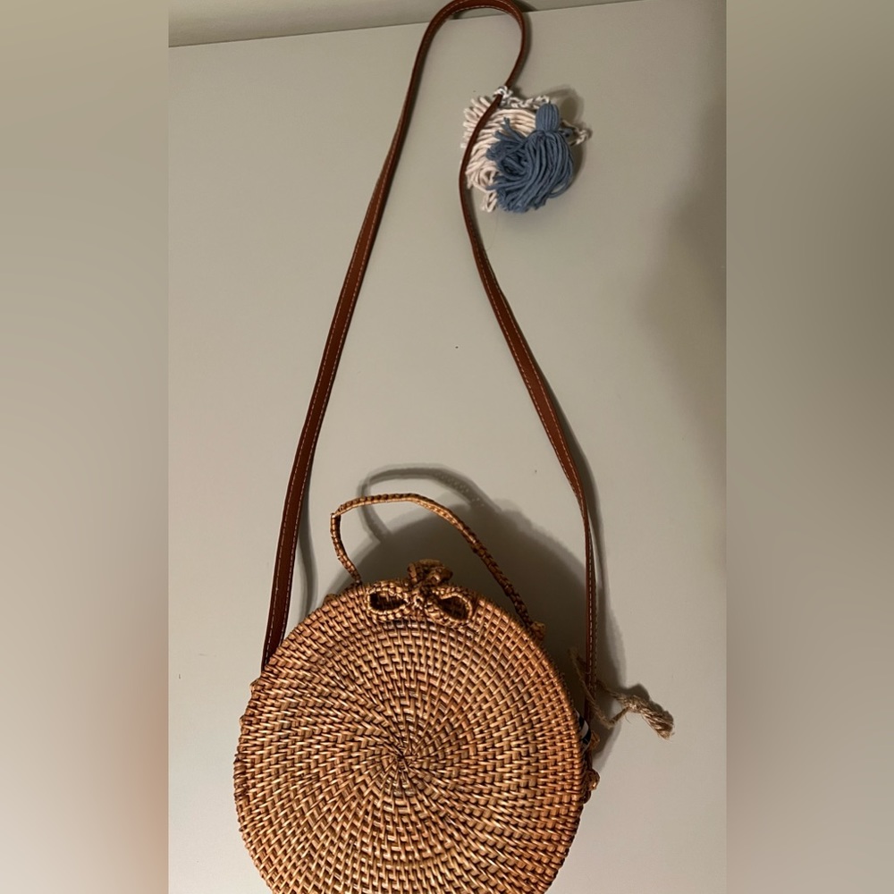 Over the shoulder rattan bag